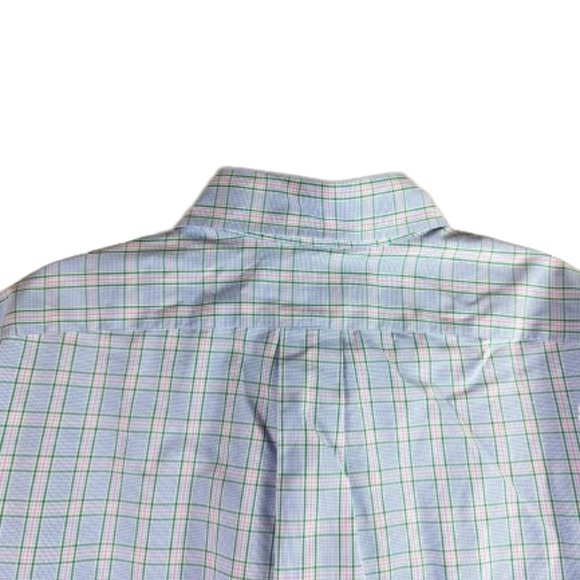 Ralph Lauren Shirt Mens button down Blue Plaid Shirt Logo Size 16.5 - Picture 4 of 9